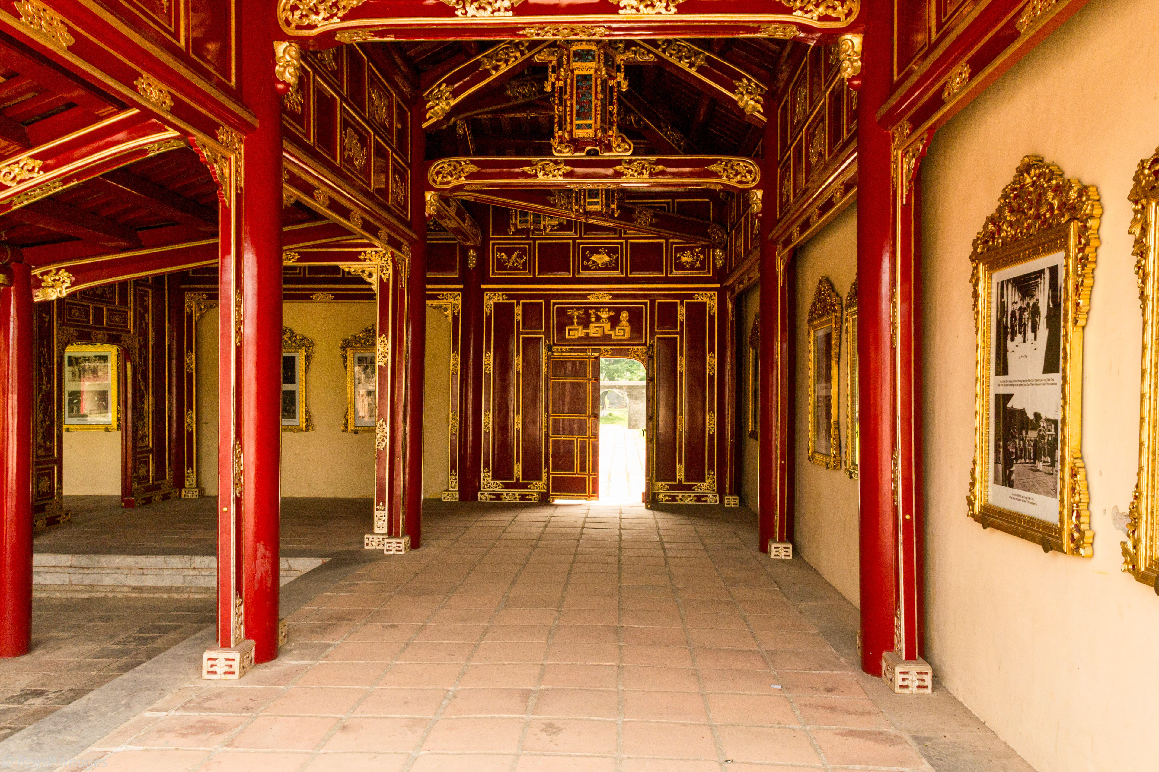 The timber in the palace is all ironwood, carved, and painted very elaborately.