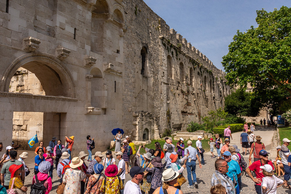 Diocletian's Palace - outside the Golden Gate looking west along the northern wall of the fortress.