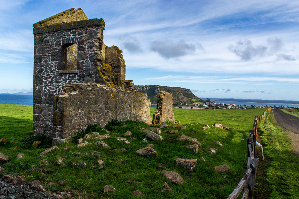 Convict ruins overlooking Stanley and the Nut.