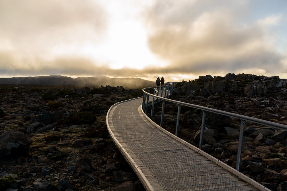 Walking into the sunset, Mt Wellington