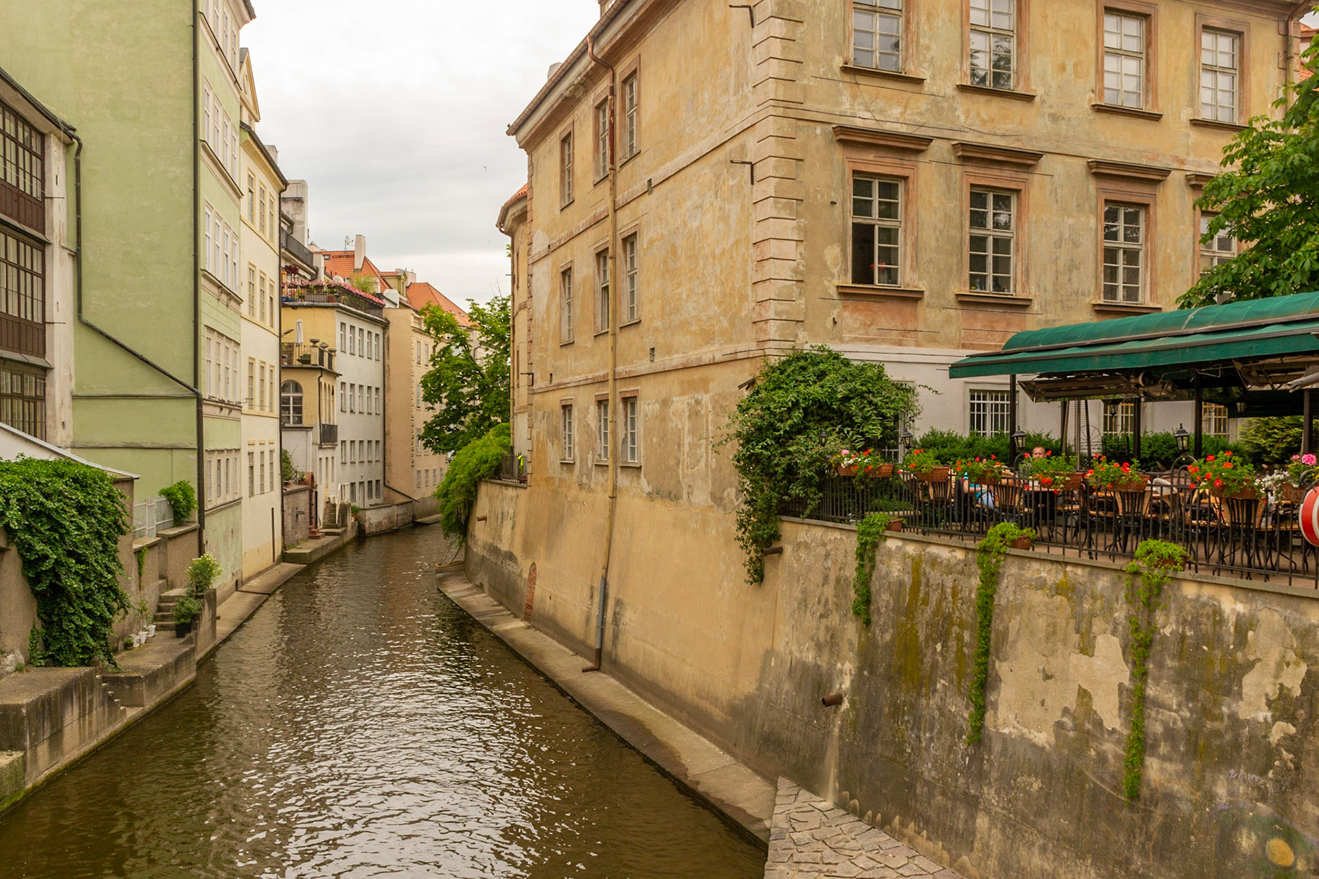 One of the many canals of Prague connecting to the Vltava