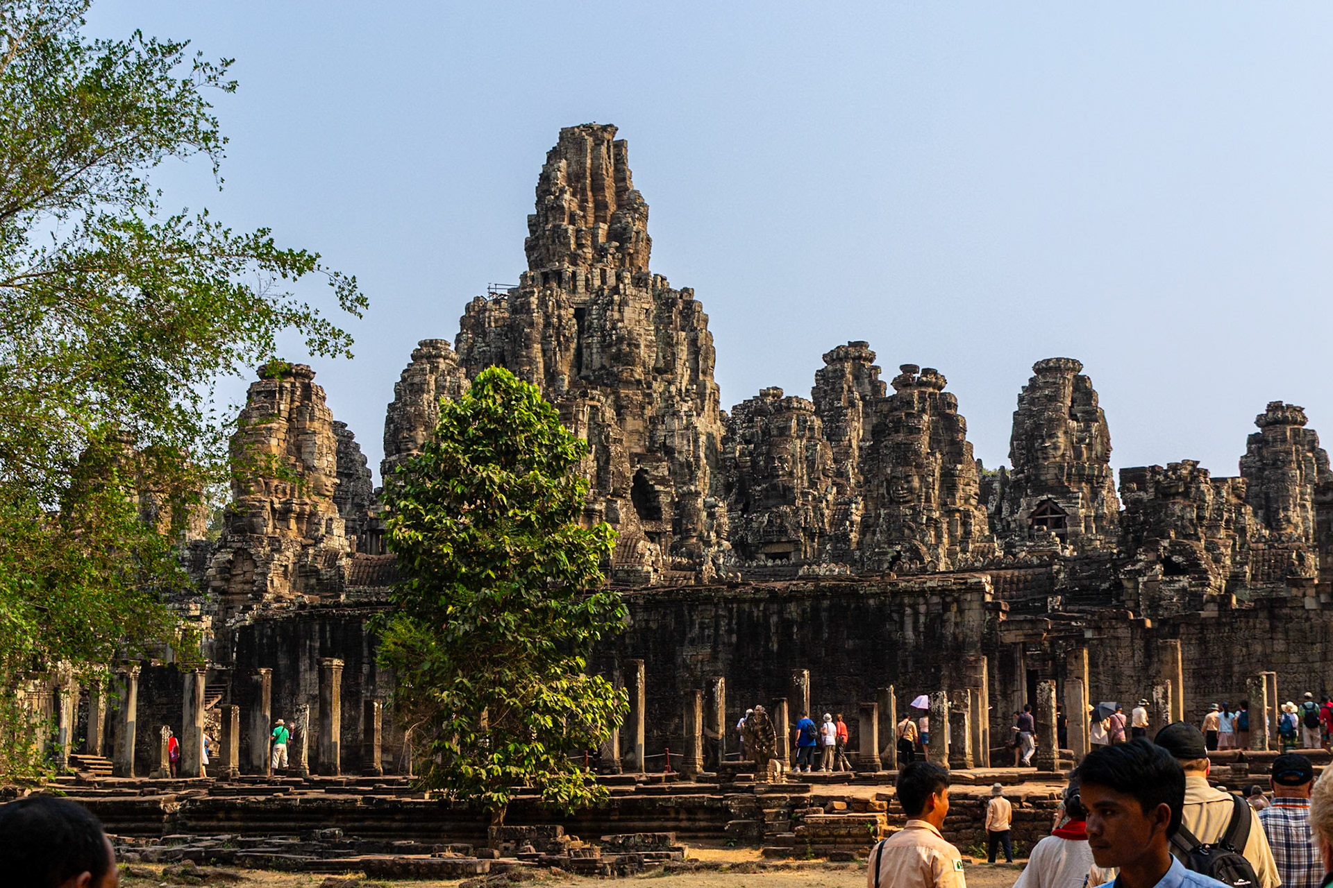 Bayon, the most notable temple at Angkor Thom.