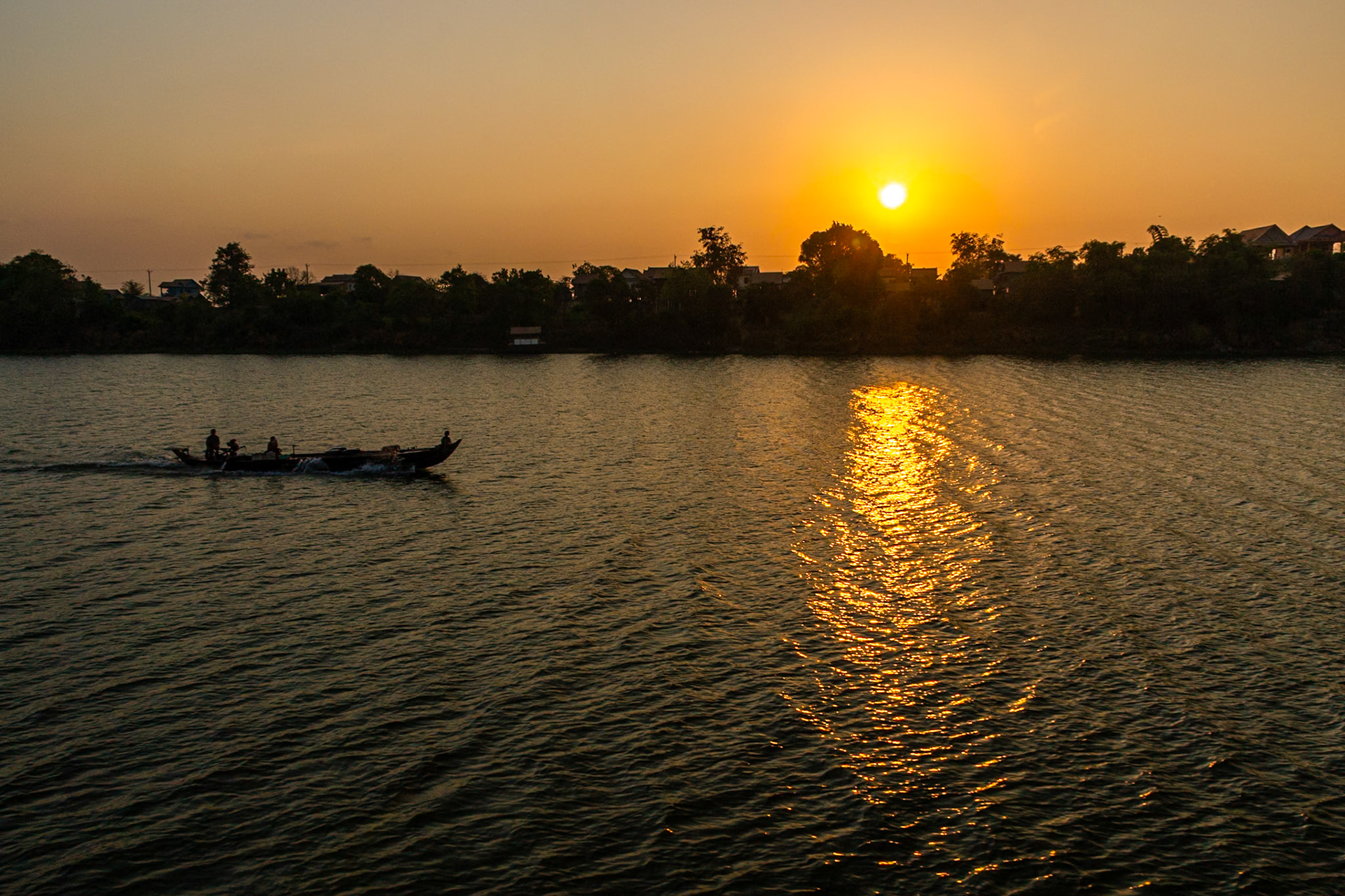 Sunrise over the Mekong River.