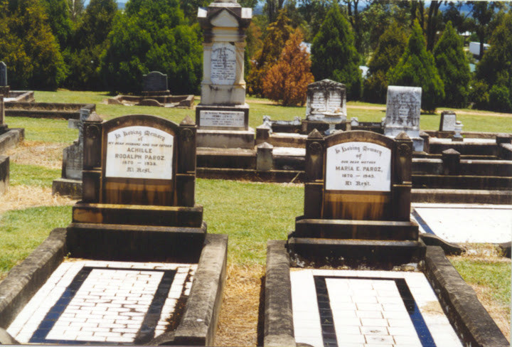 Achille and Maria Paroz headstones Gatton