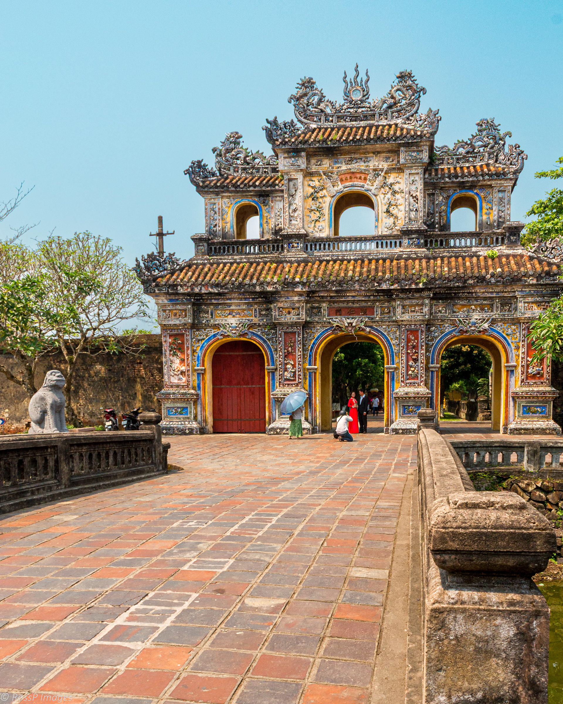 Hien Nhon Gate, eastern gate. Only used by men as women are forbidden to enter through this gate. Today it's a popular backdrop for wedding photoshoots.