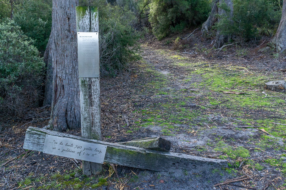The start of the inclined plane leading up to the main shaft from Plunkett Point.