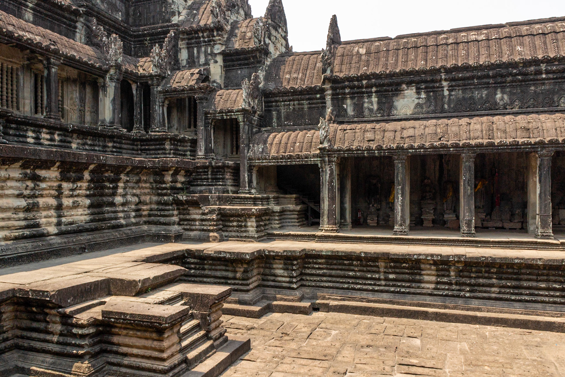Sunken terraces within the main temple.