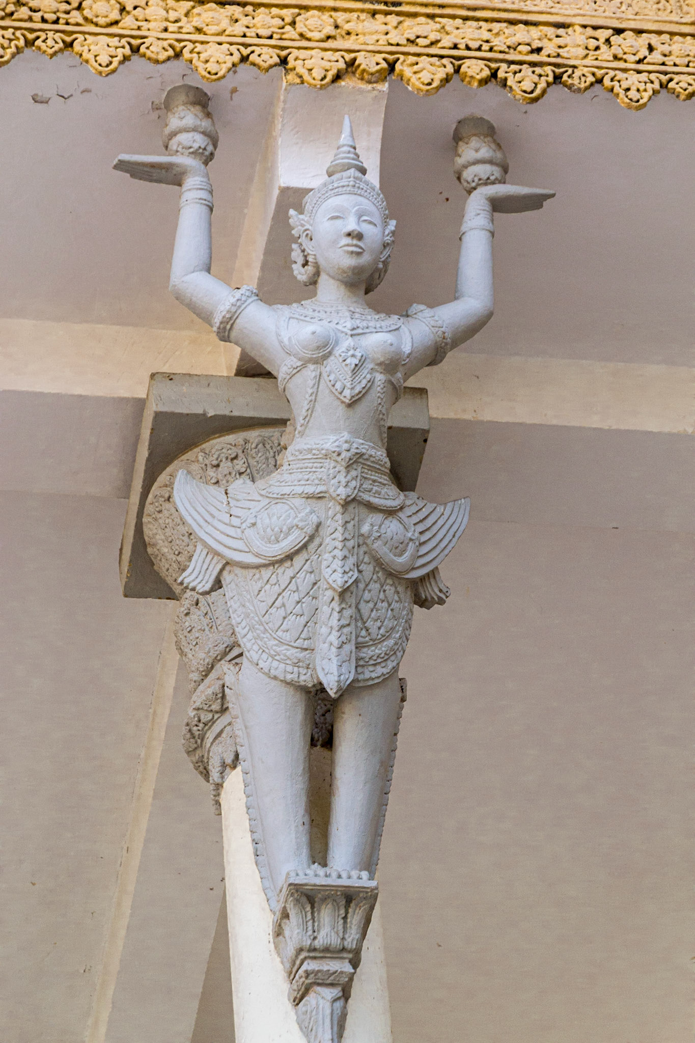 A decorative column figurine (Kinnara).