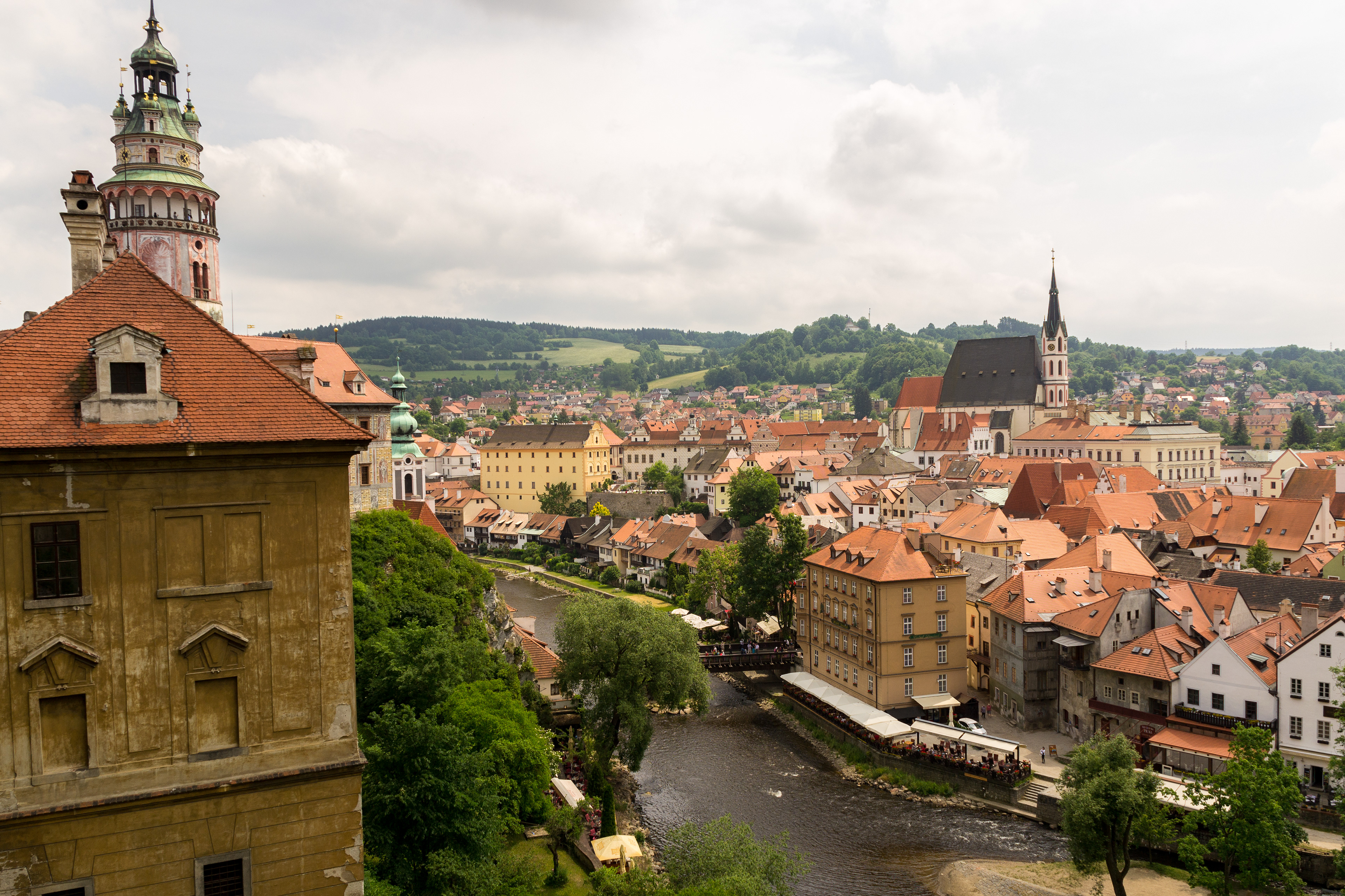 Looking over the Old Town, Cesky Kromlov from the 5th courtyard.