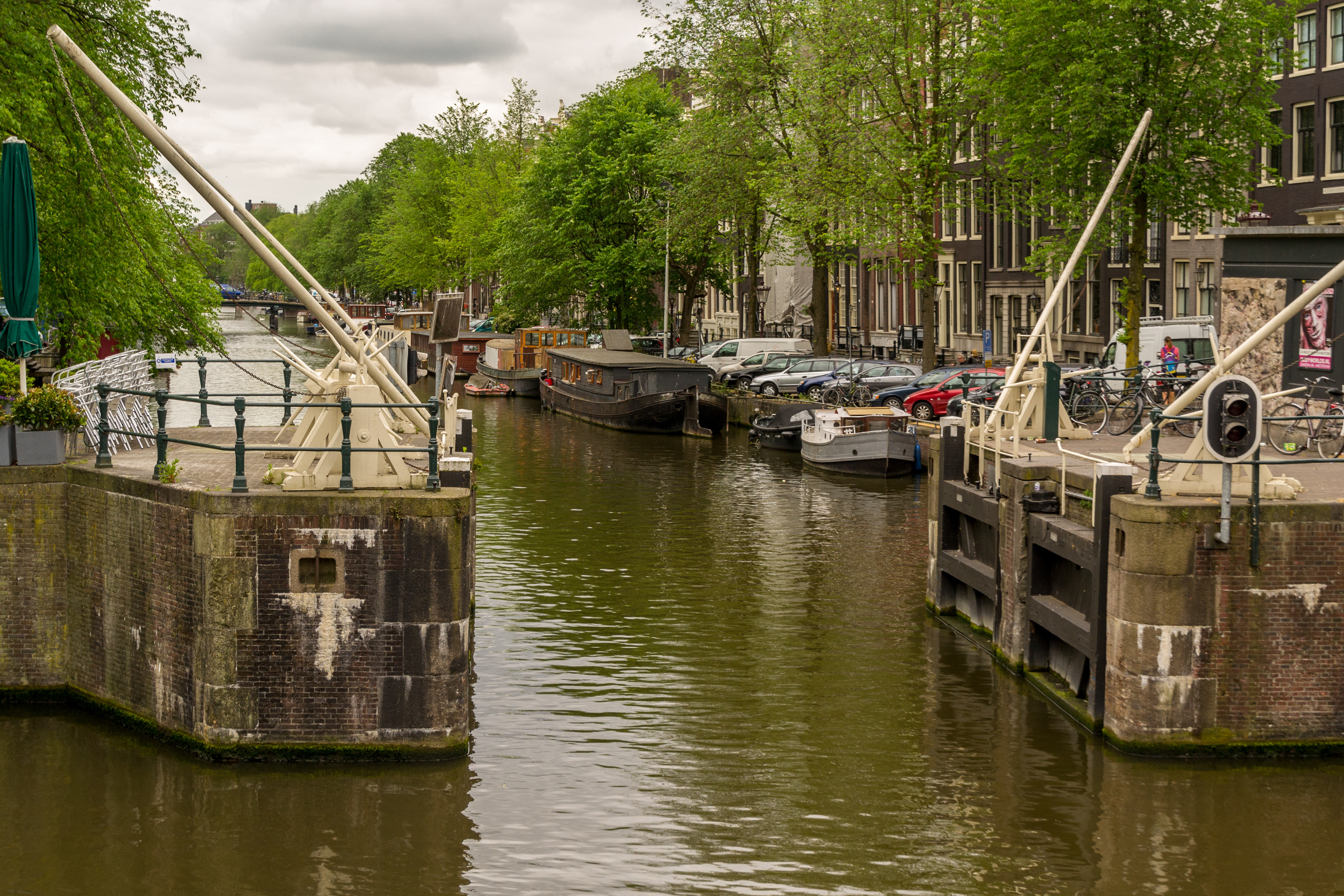 Haarlemmer sluice. built in 1602, as part of the sea dyke running along the waterfront.