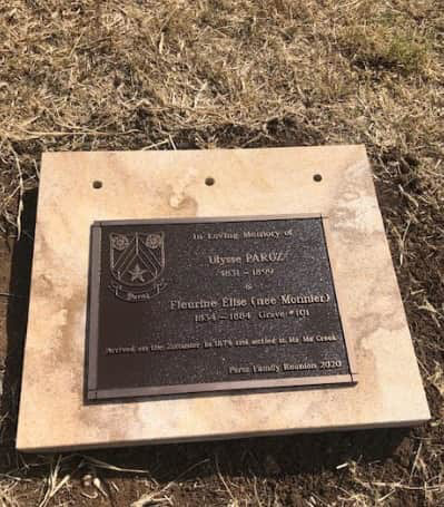 Ulysse Paroz - a new plaque installed by family is positioned adjacent Achille's grave.