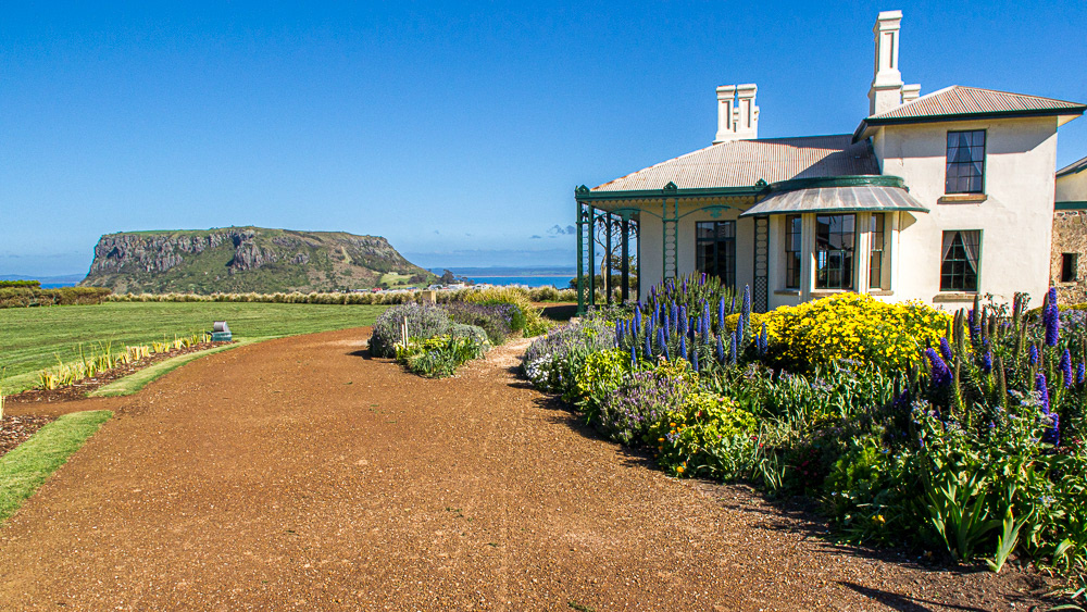 Hifield House overlooking Stanley and The Nut. Highfield Historic Site represents a stunning example of early colonial architecture from the Regency Period (1811-1820).