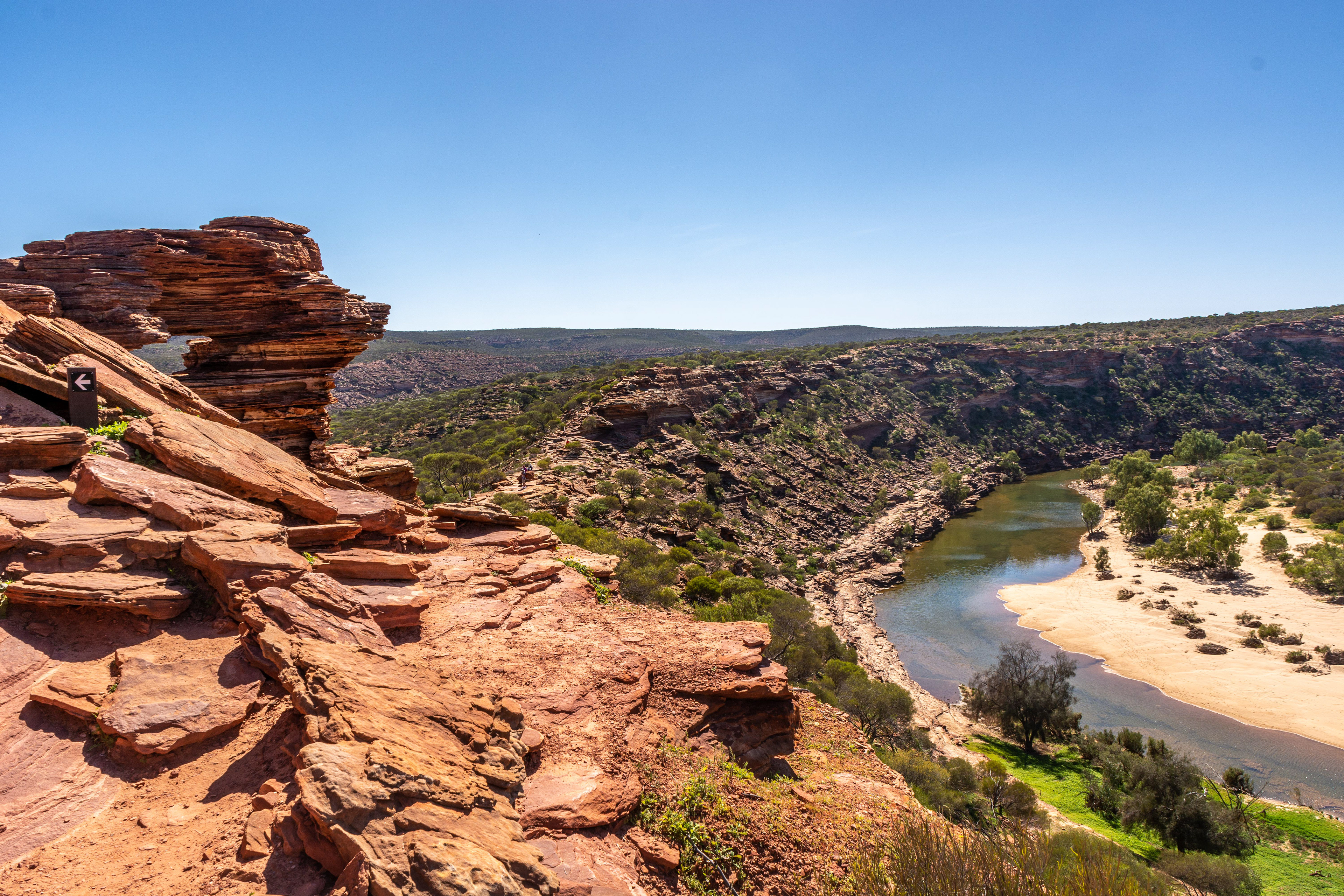 The Murchison River stretches below us as me make our way along the trail to "Nature's Window