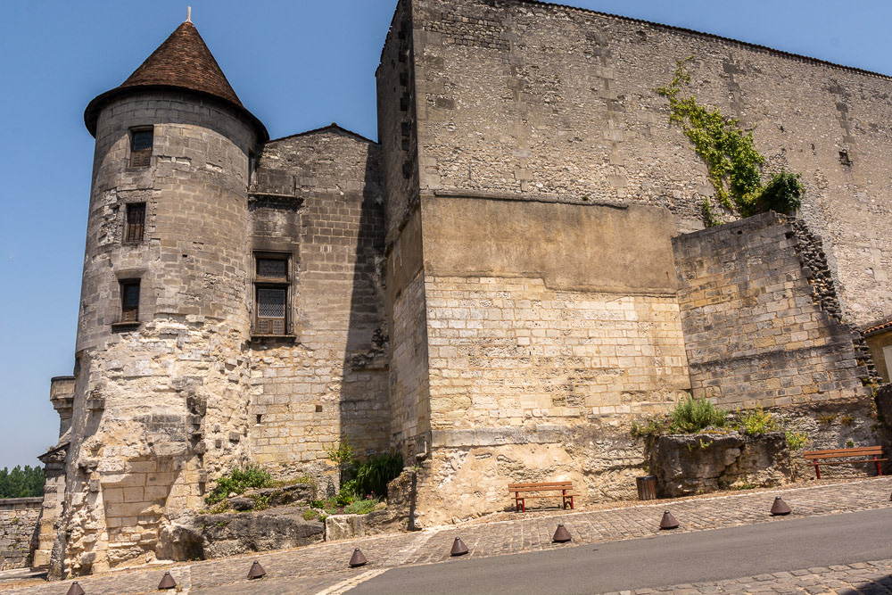 The stark stone walls of Chateau de Cognac.