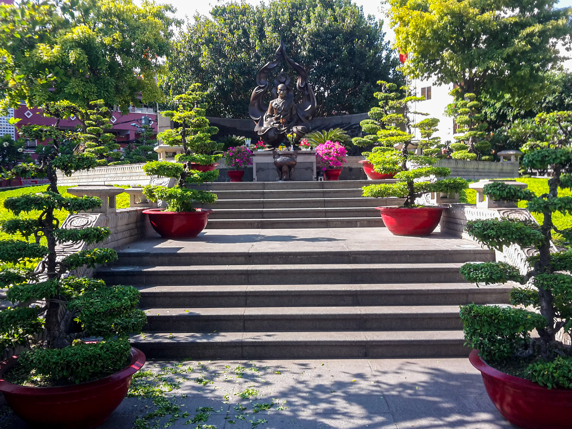 Monument to the Venerable Thich Quảng Đức at the intersection where Quảng Đức performed his self-immolation protest against the then government.
