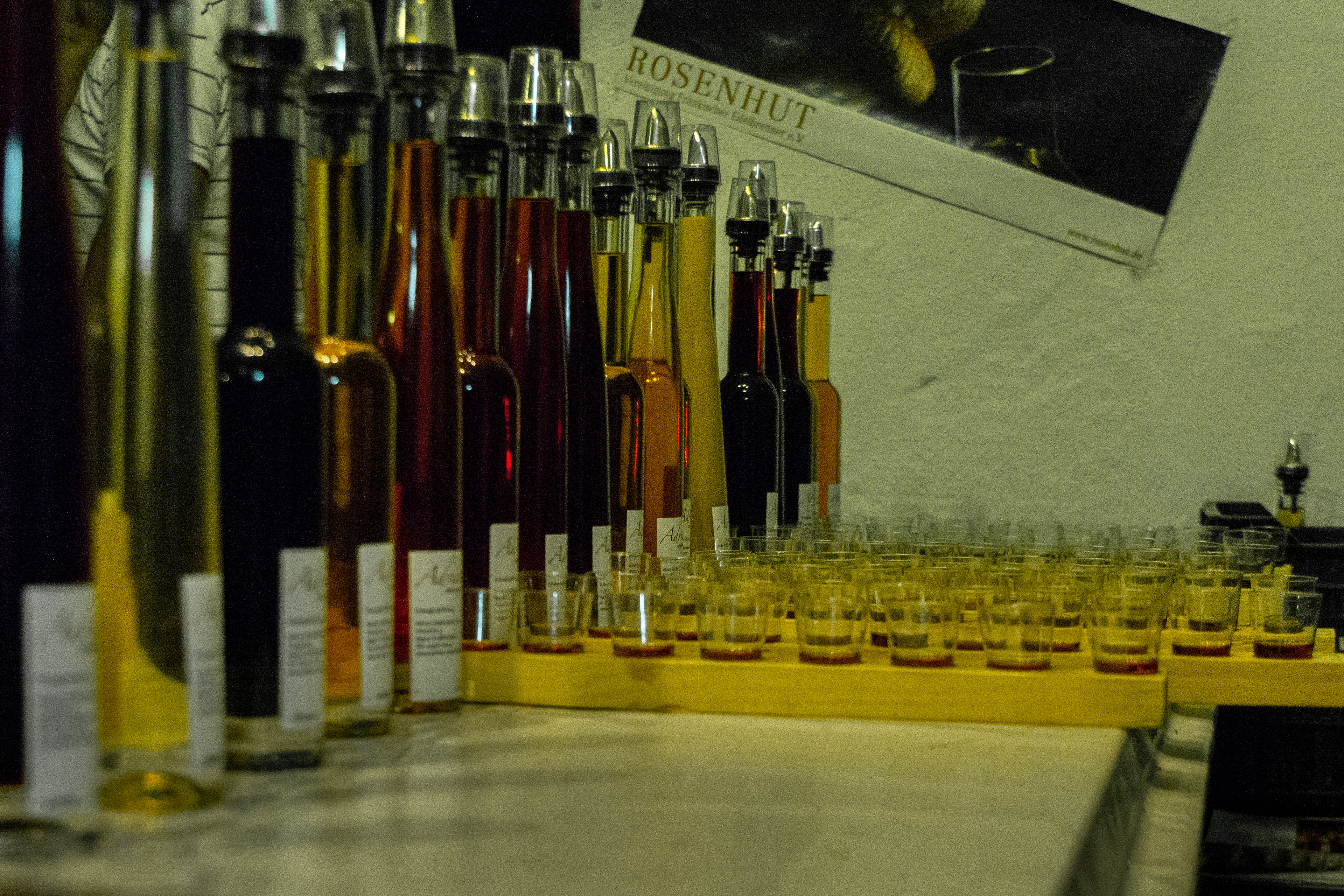 It's 10 o'clock somewhere in the world so we're about to sample a variety of the locally produced Schnapps.