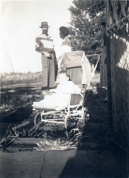 Ed, Mabel and Nell (behind gate)
