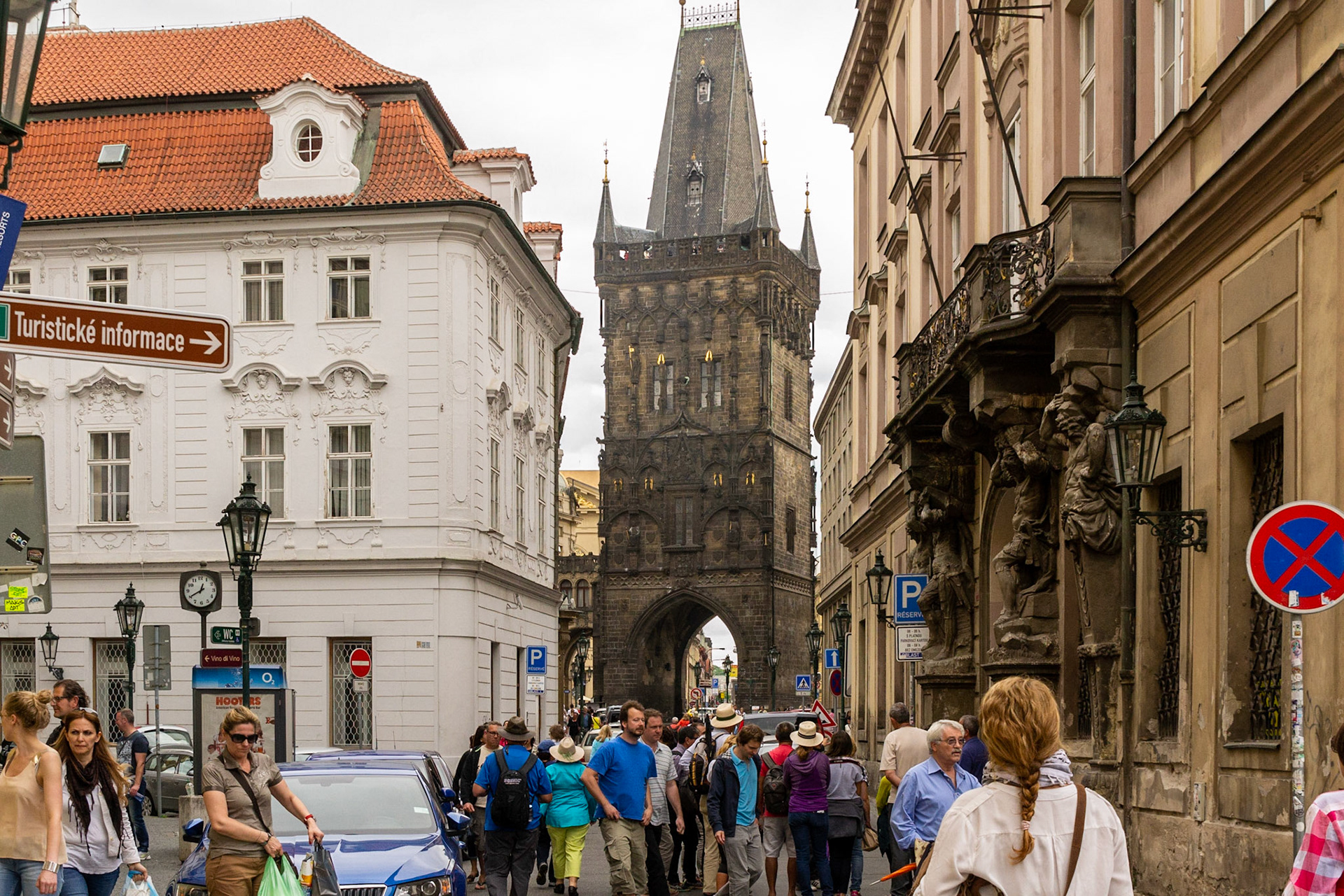 The Powder Tower is one of the original city gates in Old Town, Prague, Construction began in 1475.