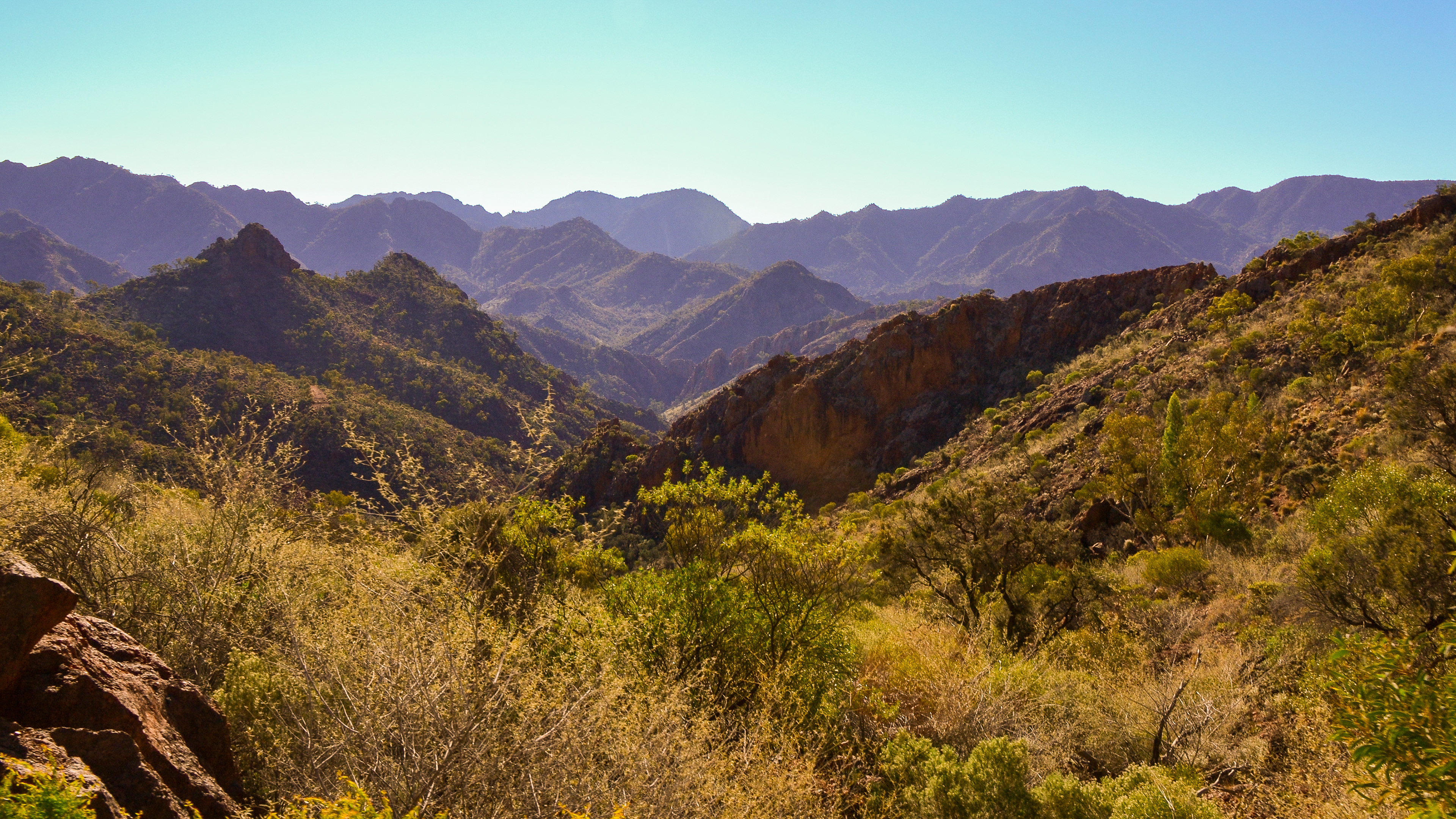 A spectacularly rugged wilderness landscape.