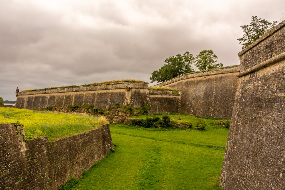 The moat and fortifications of the Citadelle de Blaye looking towards the Gironde.