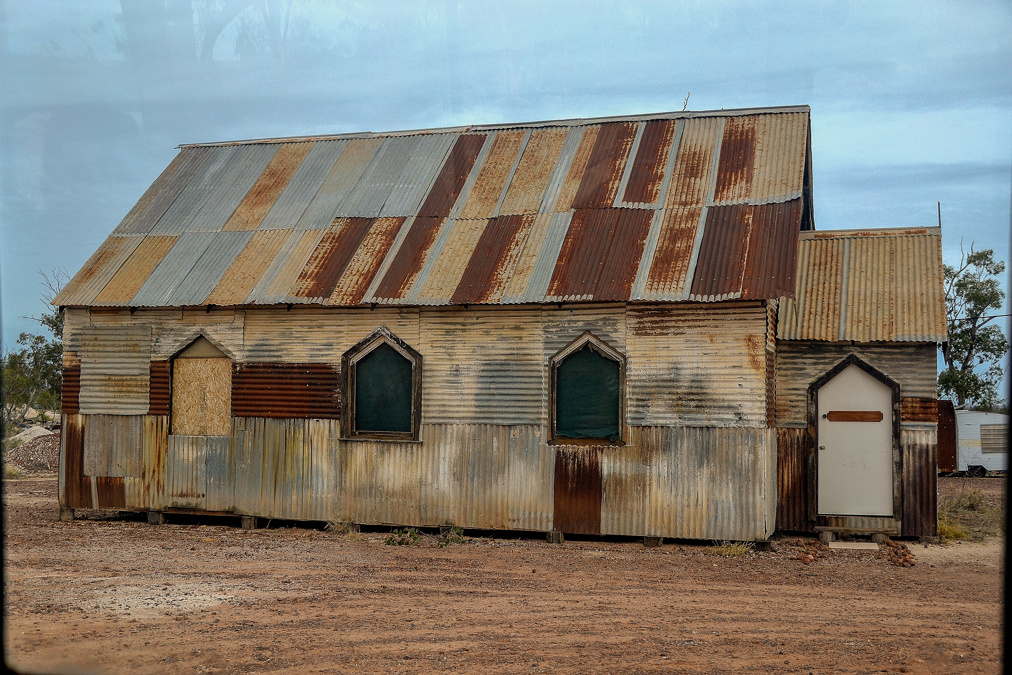 An amazing galvanised iron church - only in Lightning Ridge.