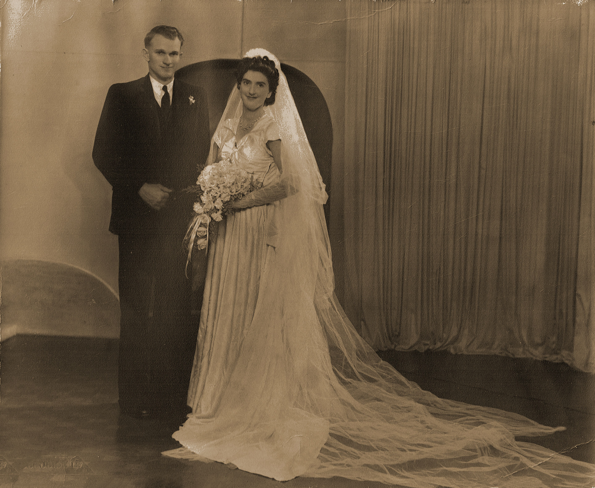 Ed and Nell wedding day portrait