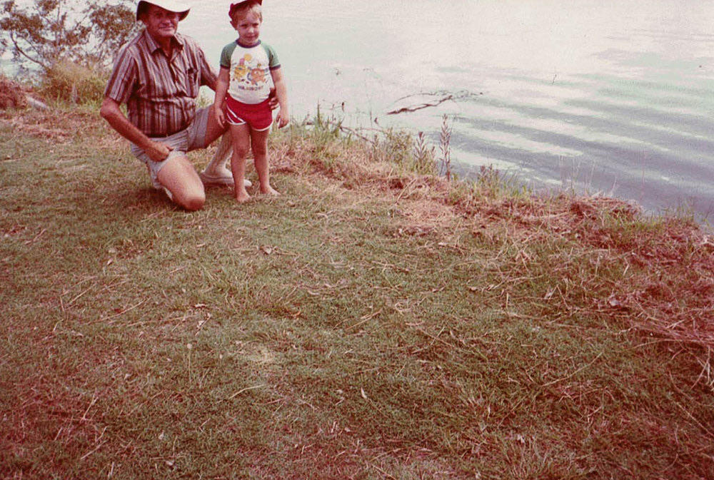 Ed and Alex by the lake.