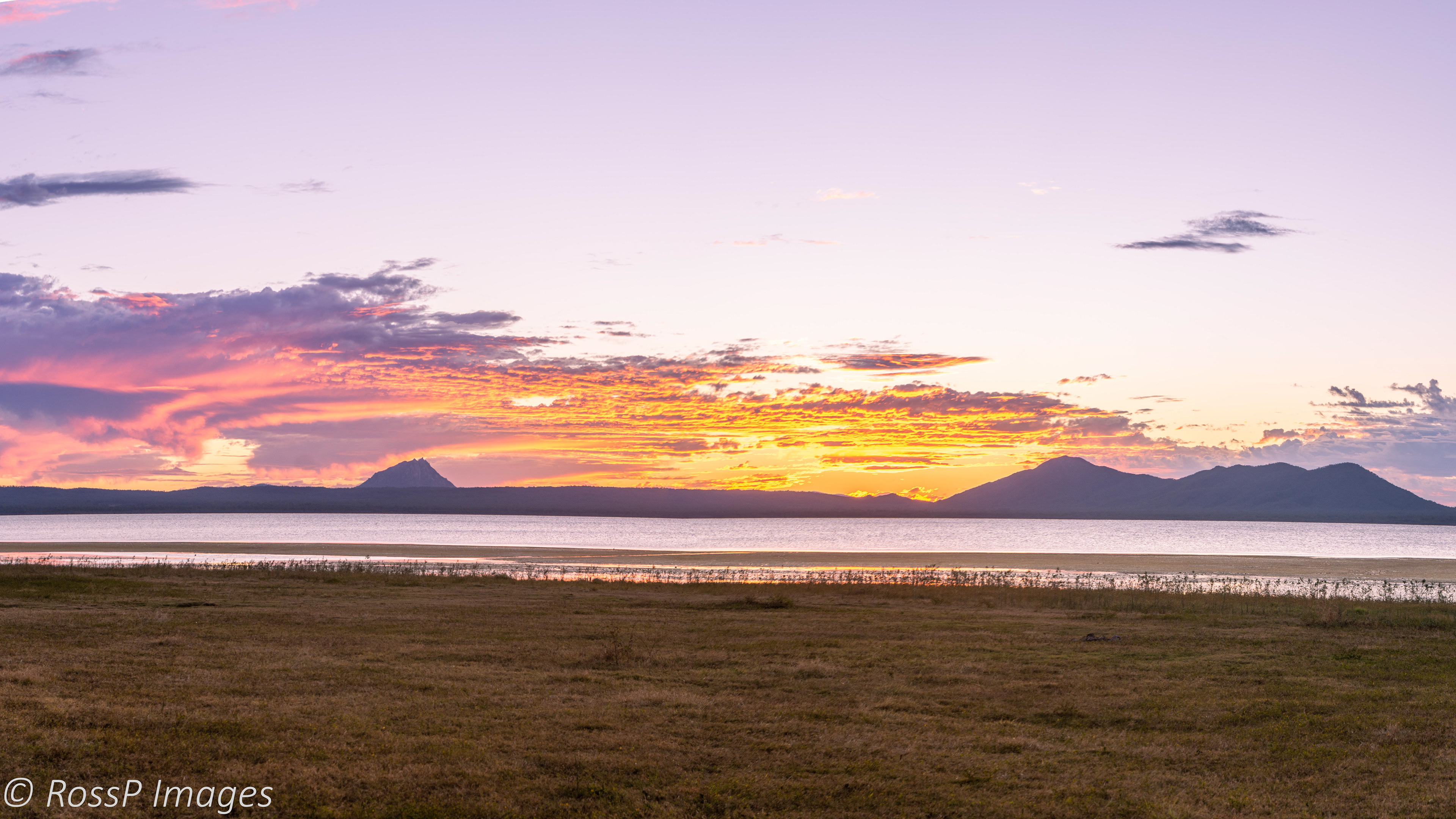 The ever-changing colours of sunset over the lake.