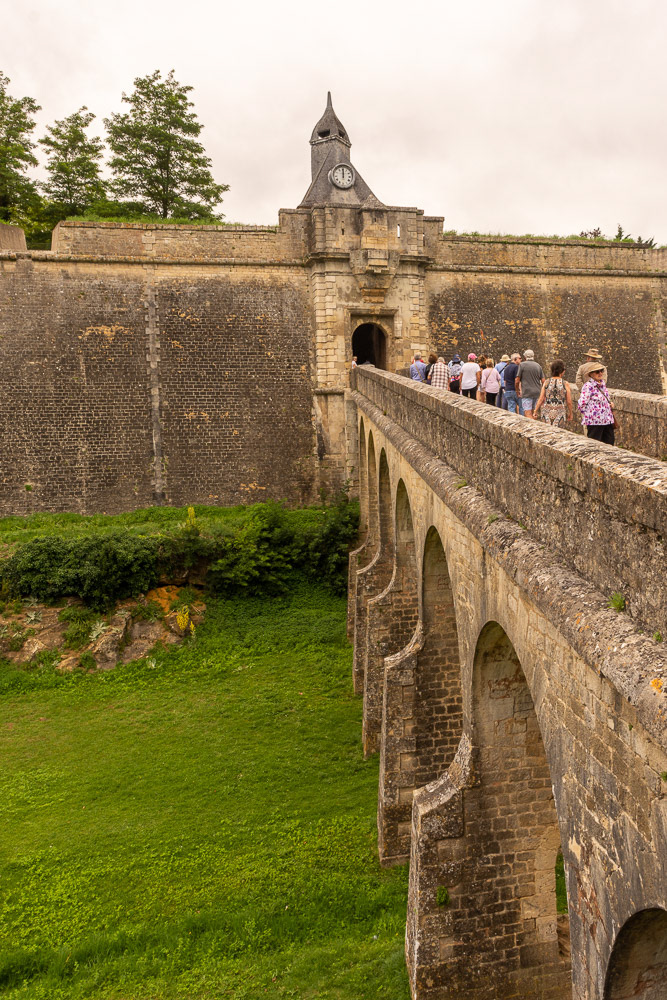 Beyond the primary fortifications a stone bridge crosses the moat to access the inner fortifications of the Citadelle de Blaye.