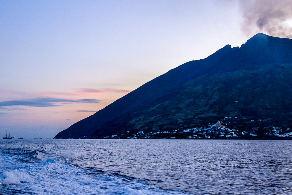 The village of San Bartolo at the foot of Stromboli.