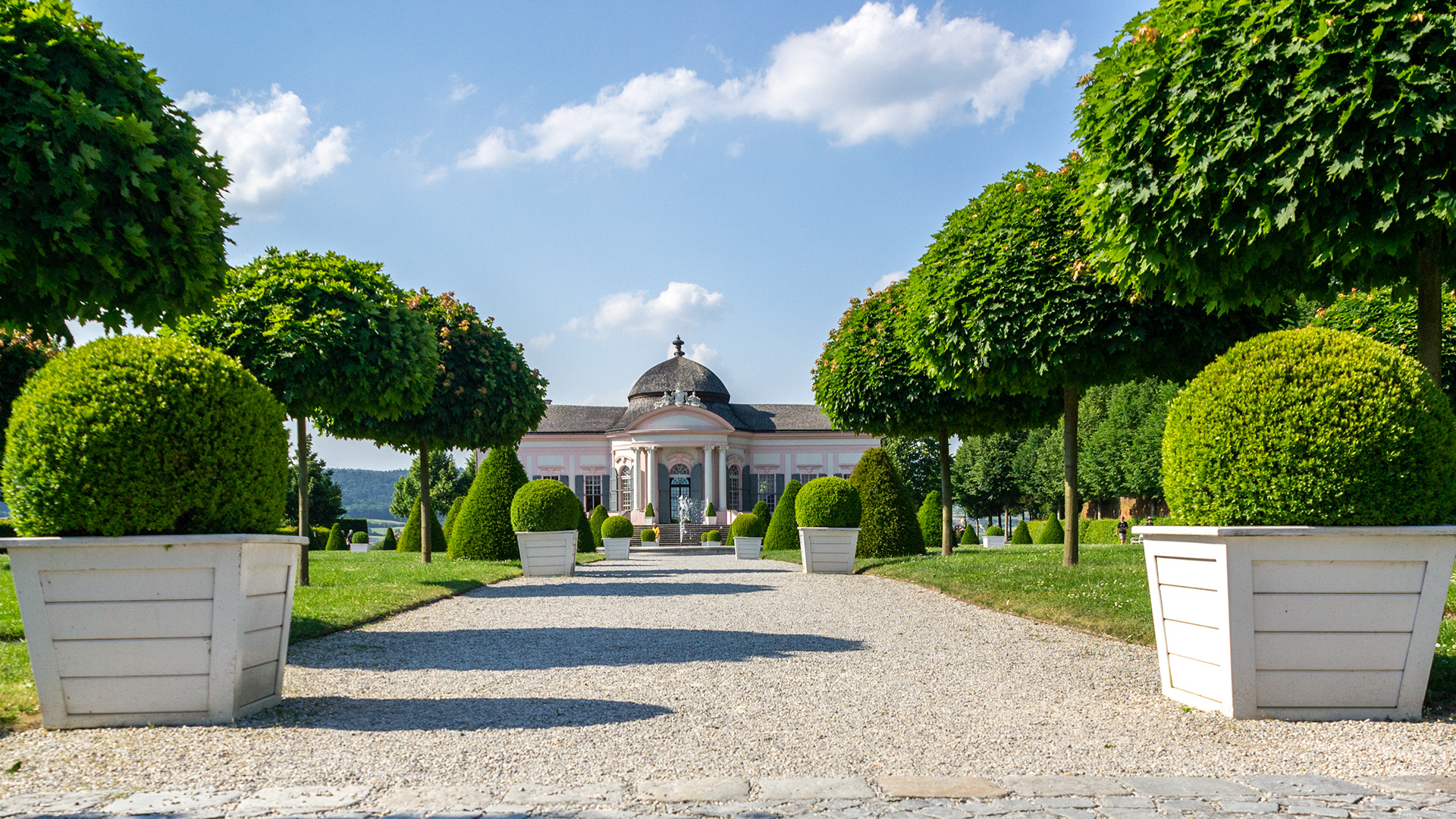 Topiary in the Abbey's extensive gardens.