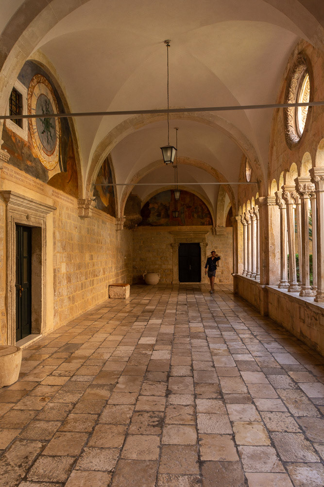 Inside the cloisters of the Franciscan Monastry.