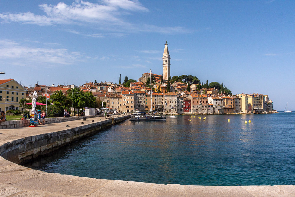 The Campanile of St Euphemia church dominates the skyline