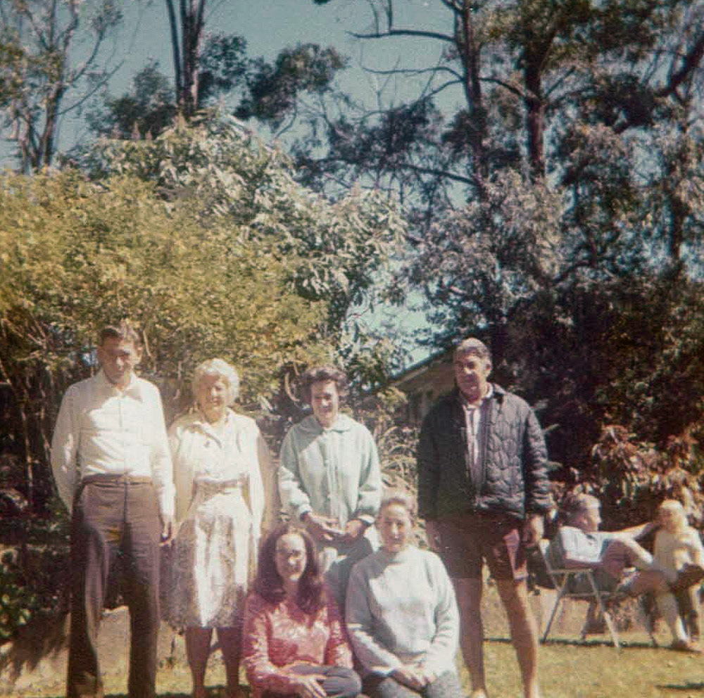 (R to L) Bill, Joan, Nanna (Velma), George - (front) Margaret and Kay.
