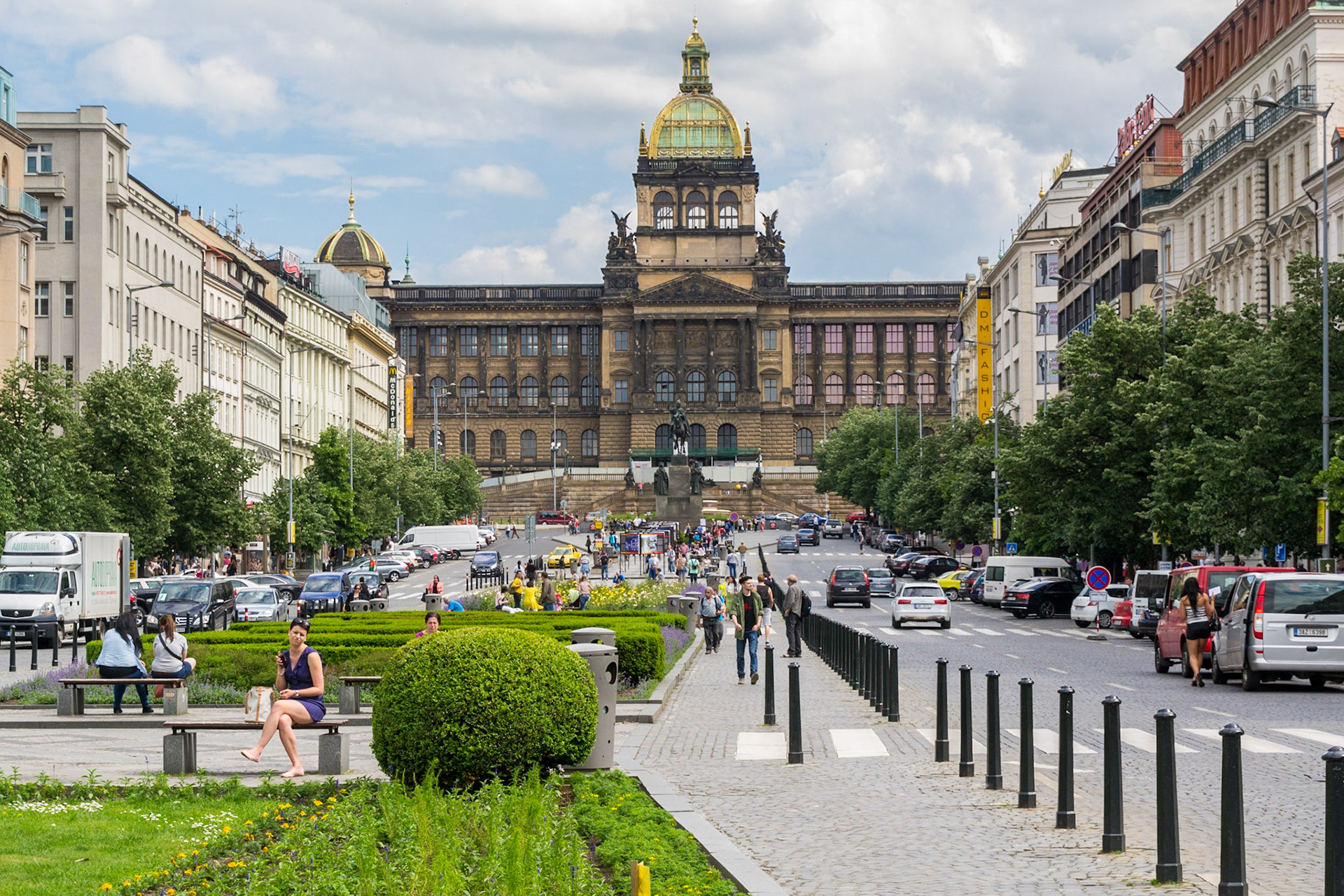 Wenceslas Square - Looking towards the National Museum