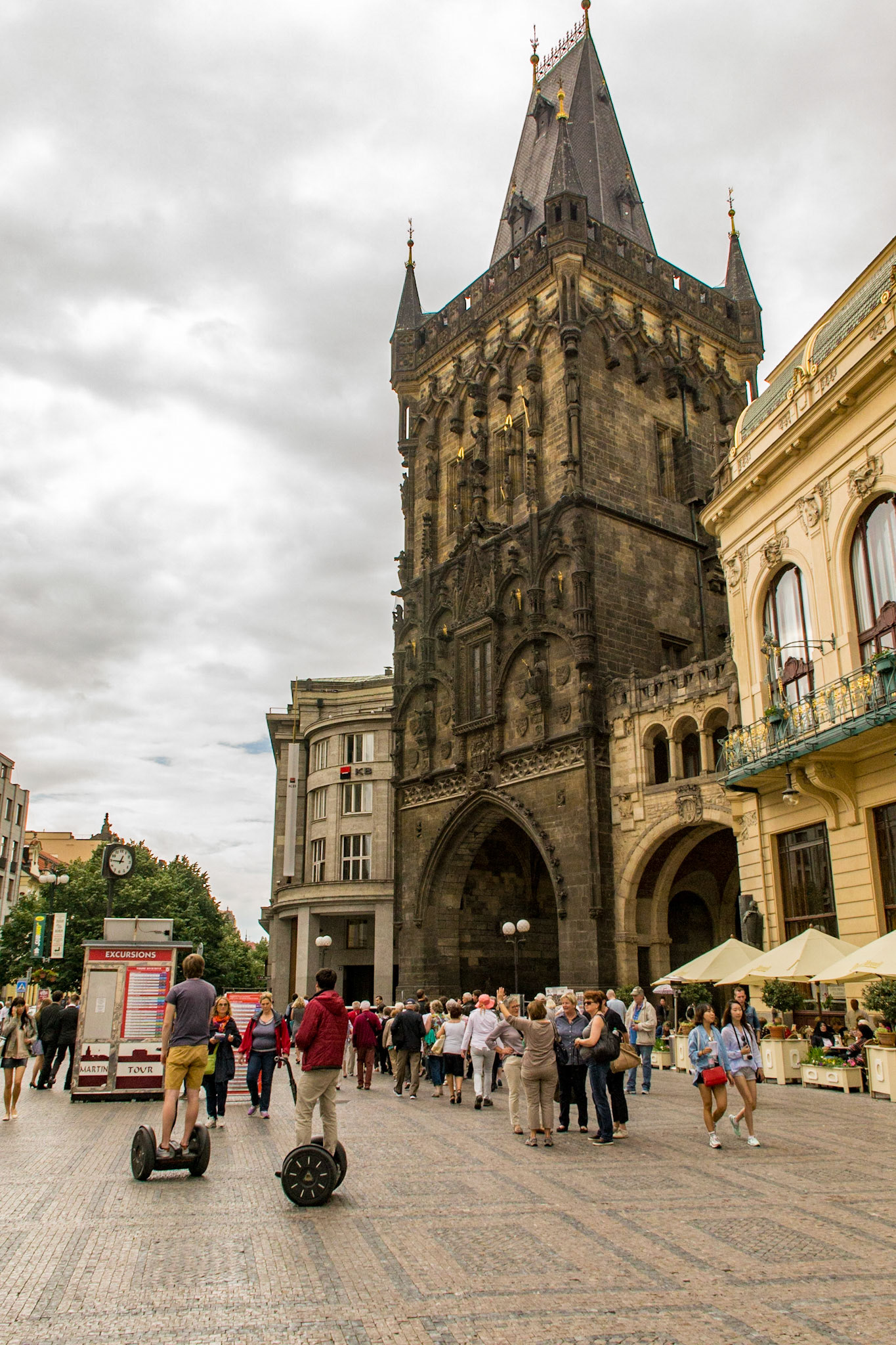 The Powder Tower - one of the original city gates in Old Town, Prague, Construction began in 1475.