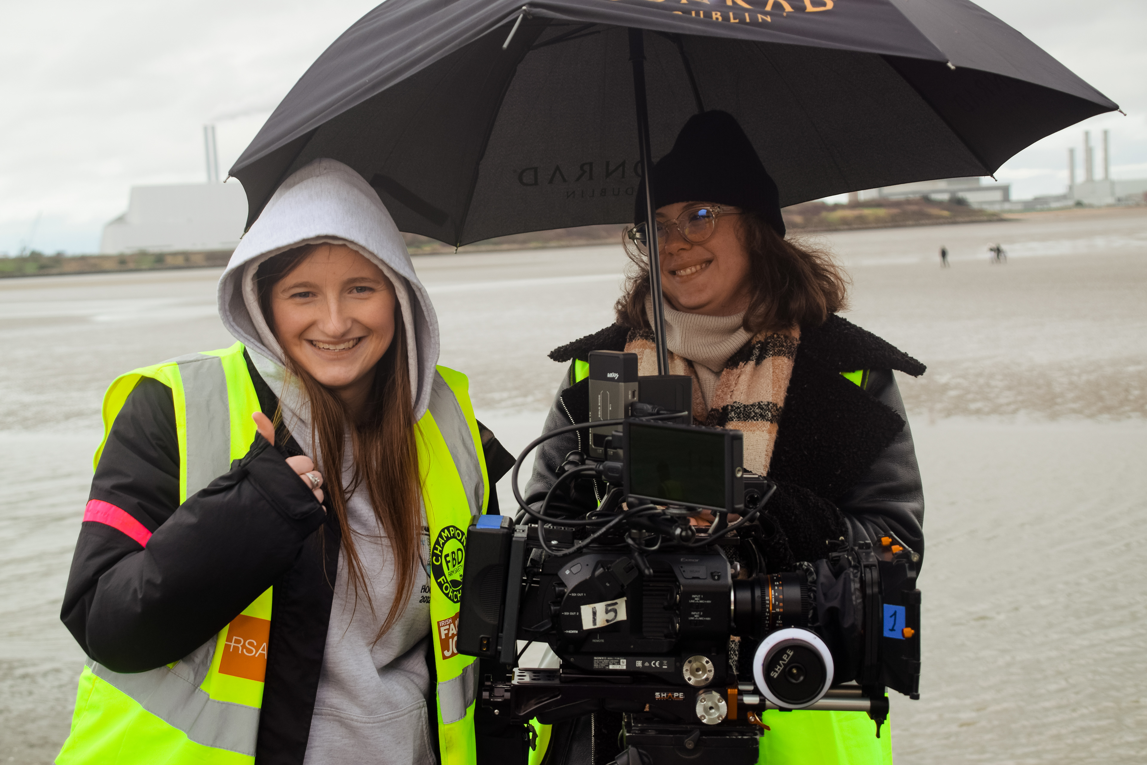 Bennie keeping me dry from the rain... or the camera