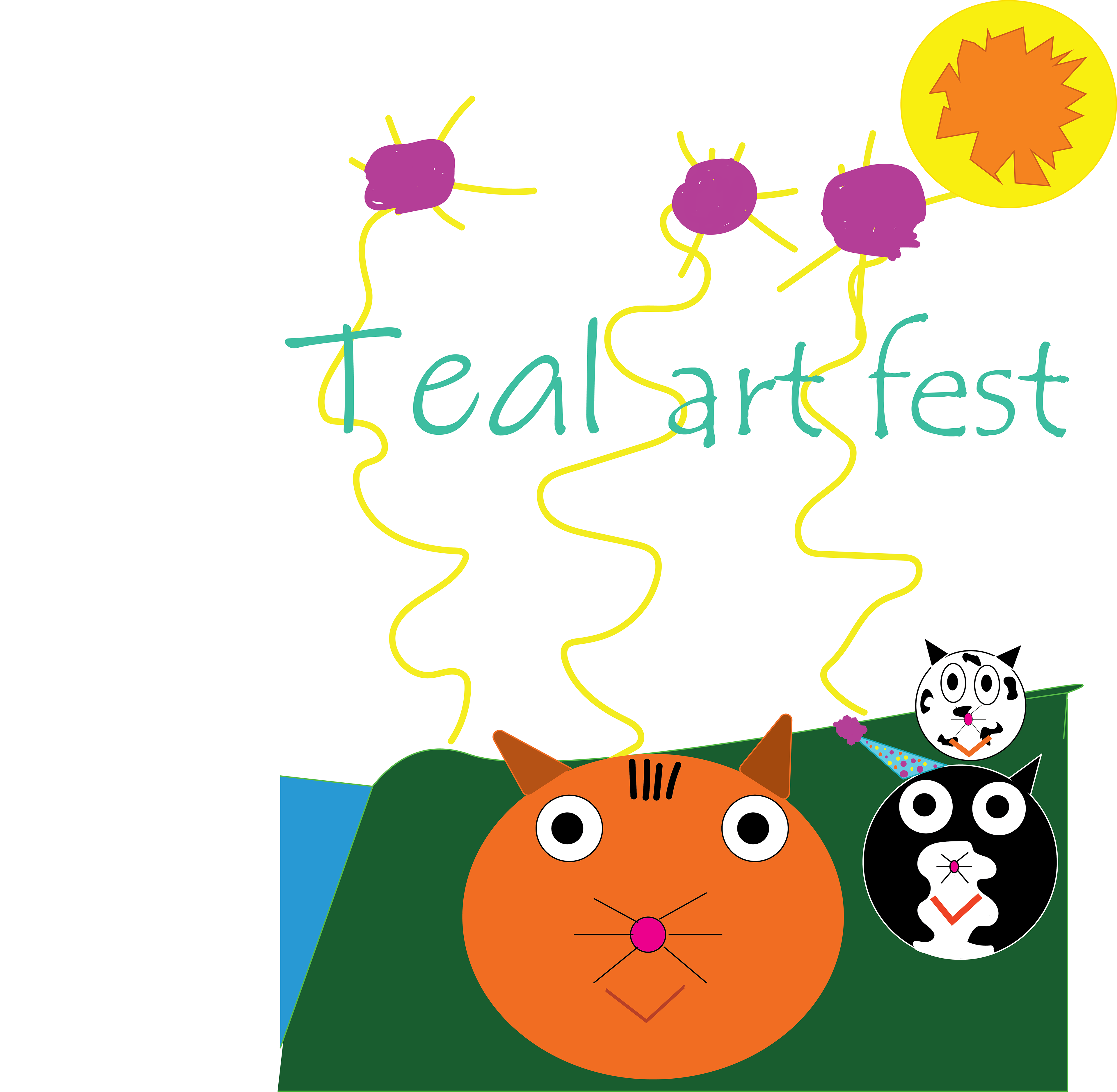 ELLIOTT FREEMAN_CAT LOGO -TEAL ART FEST DESIGN PROJECT
