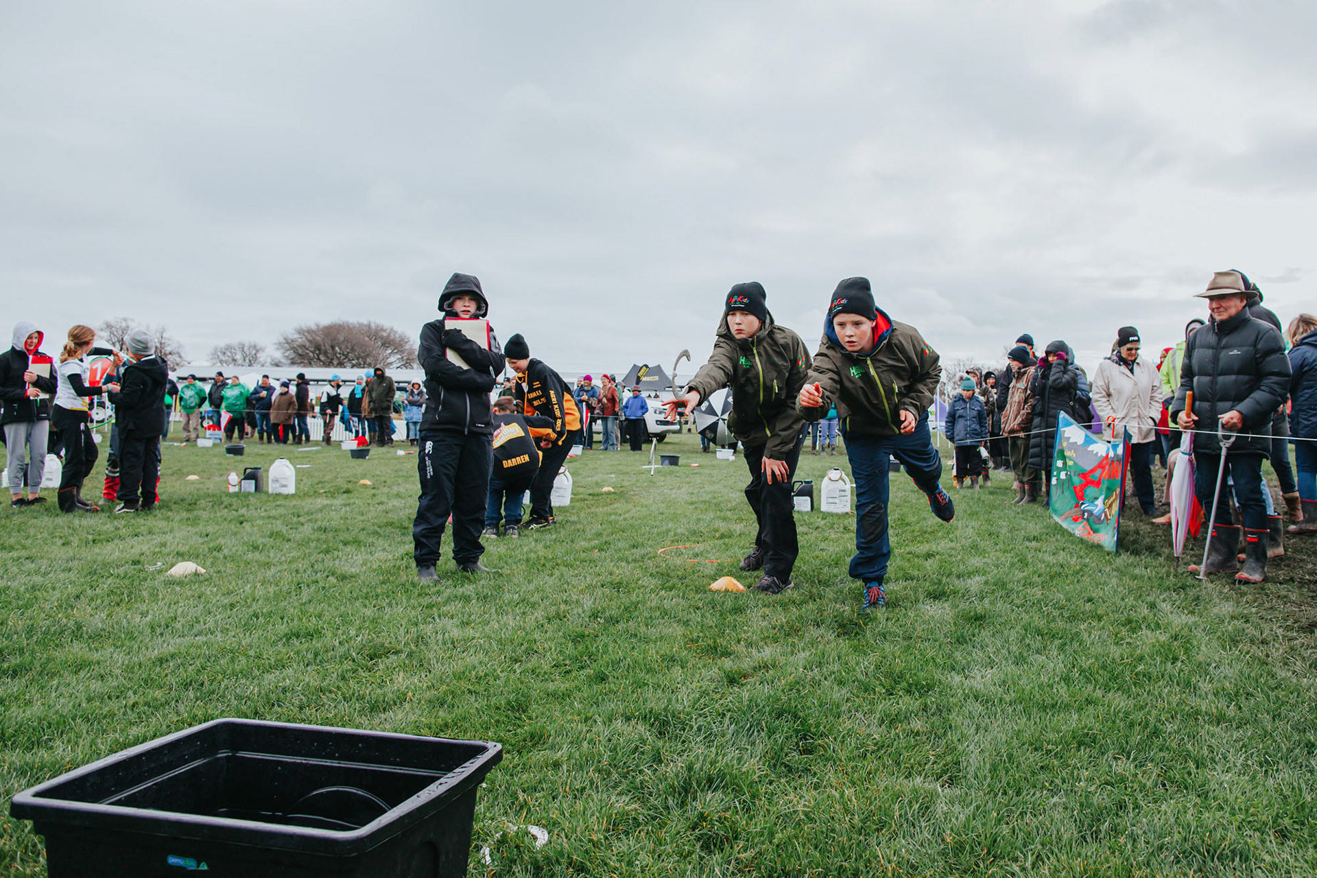 Junior competitors undertaking activities