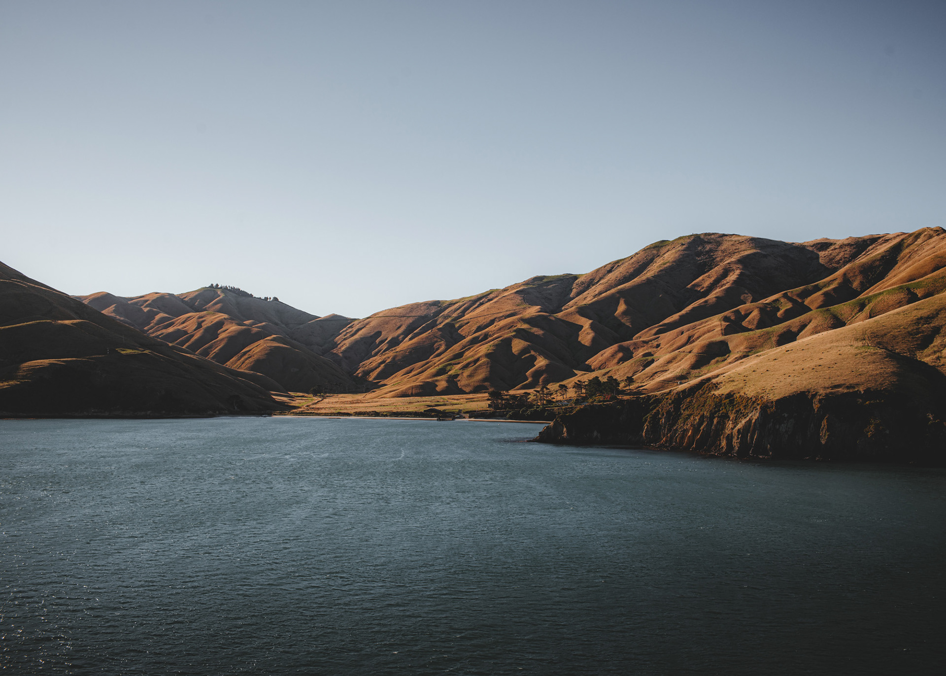 The last landscape view of the South Island before heading out of the Queen Charlotte Sound.