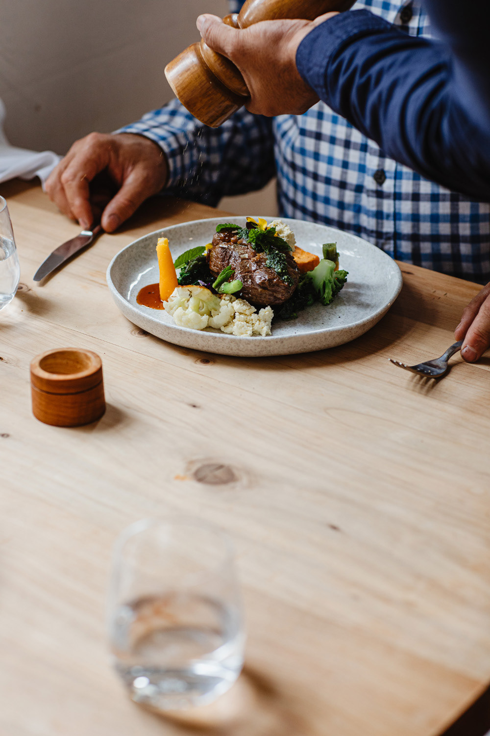 Serving a dish to a hungry customer