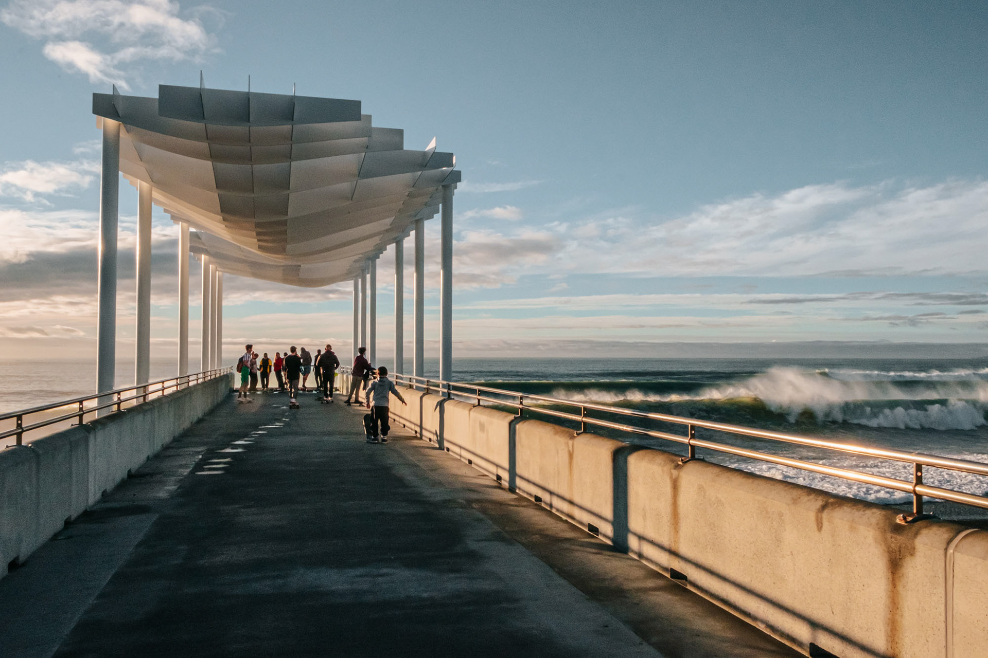 Marine Parade's viewing platform in big seas