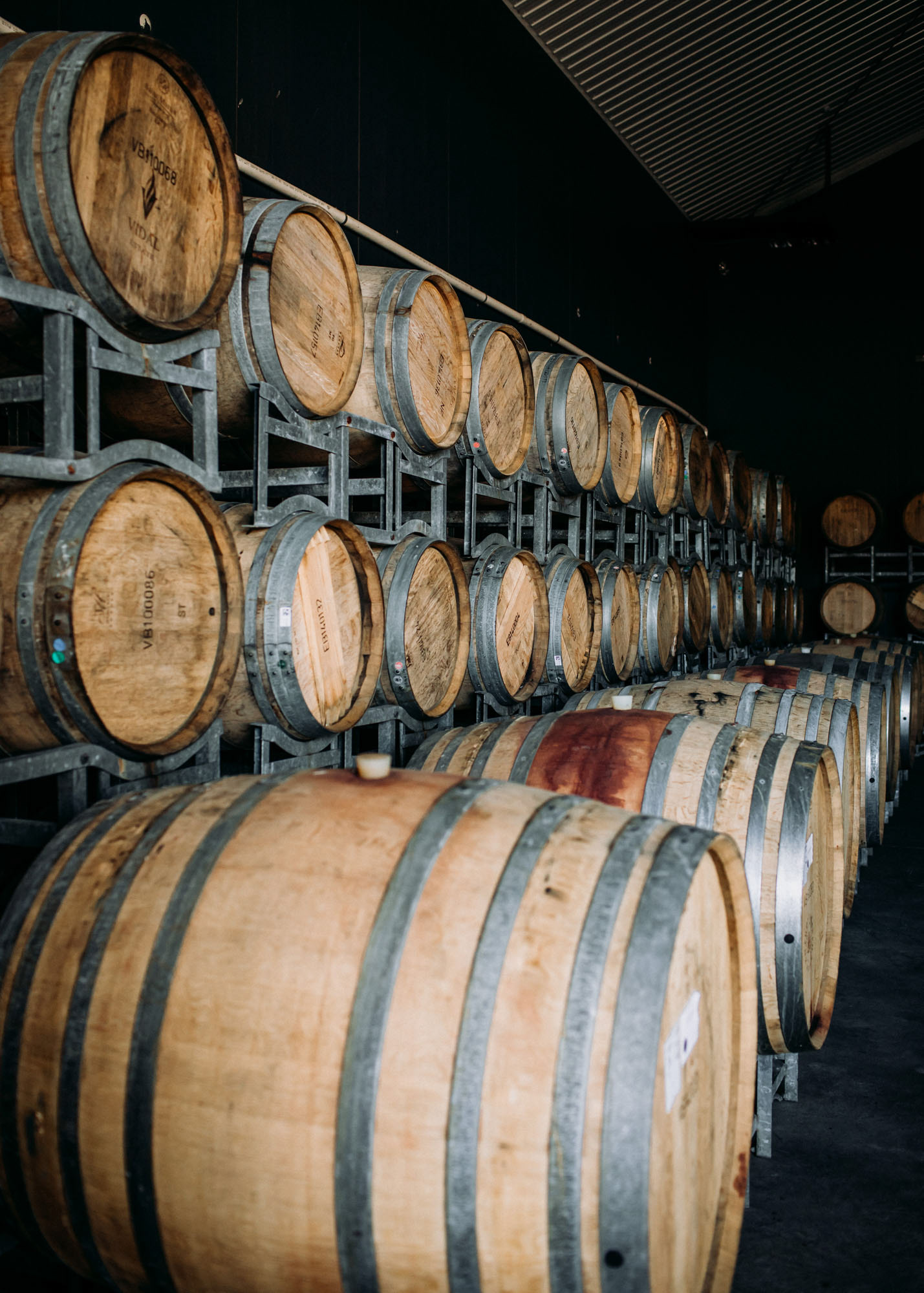 Wine barrels at Te Awa Winery