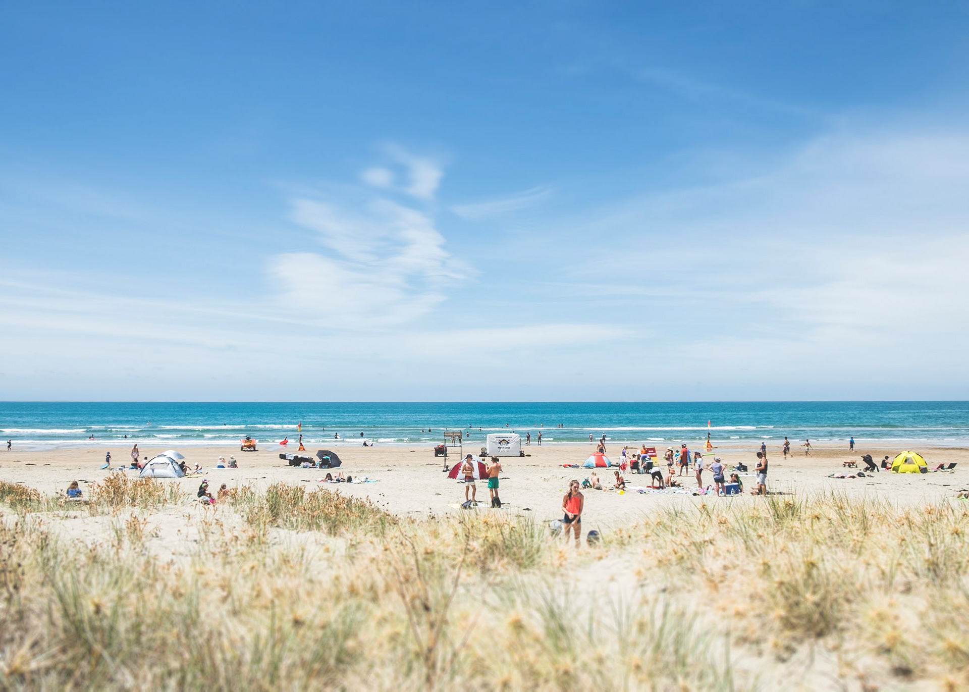 Ocean beach in the summertime