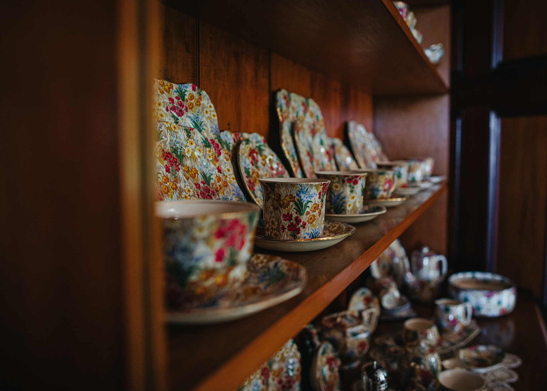 China cups displayed with pride
