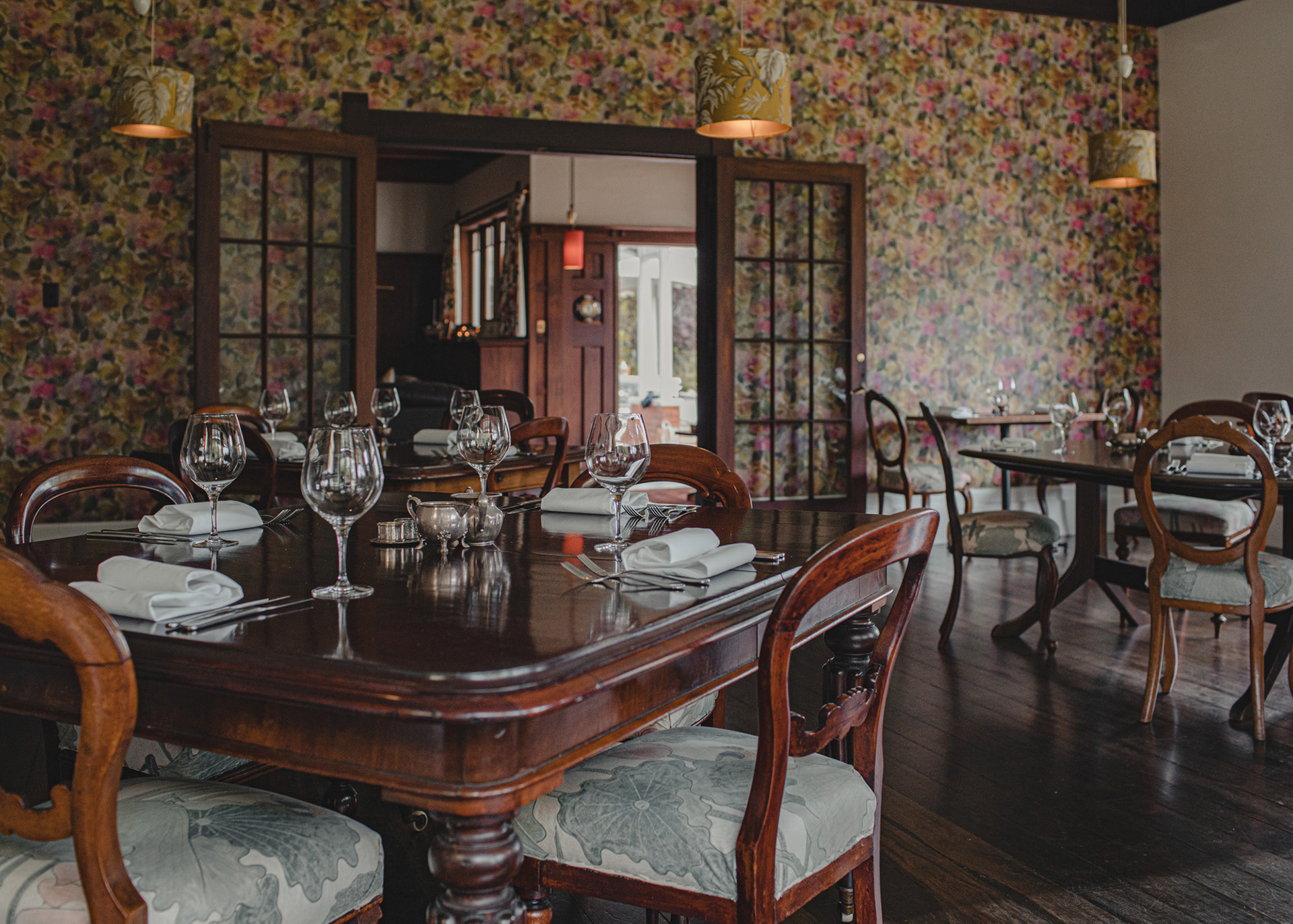 Wallingford's dining room with set tables