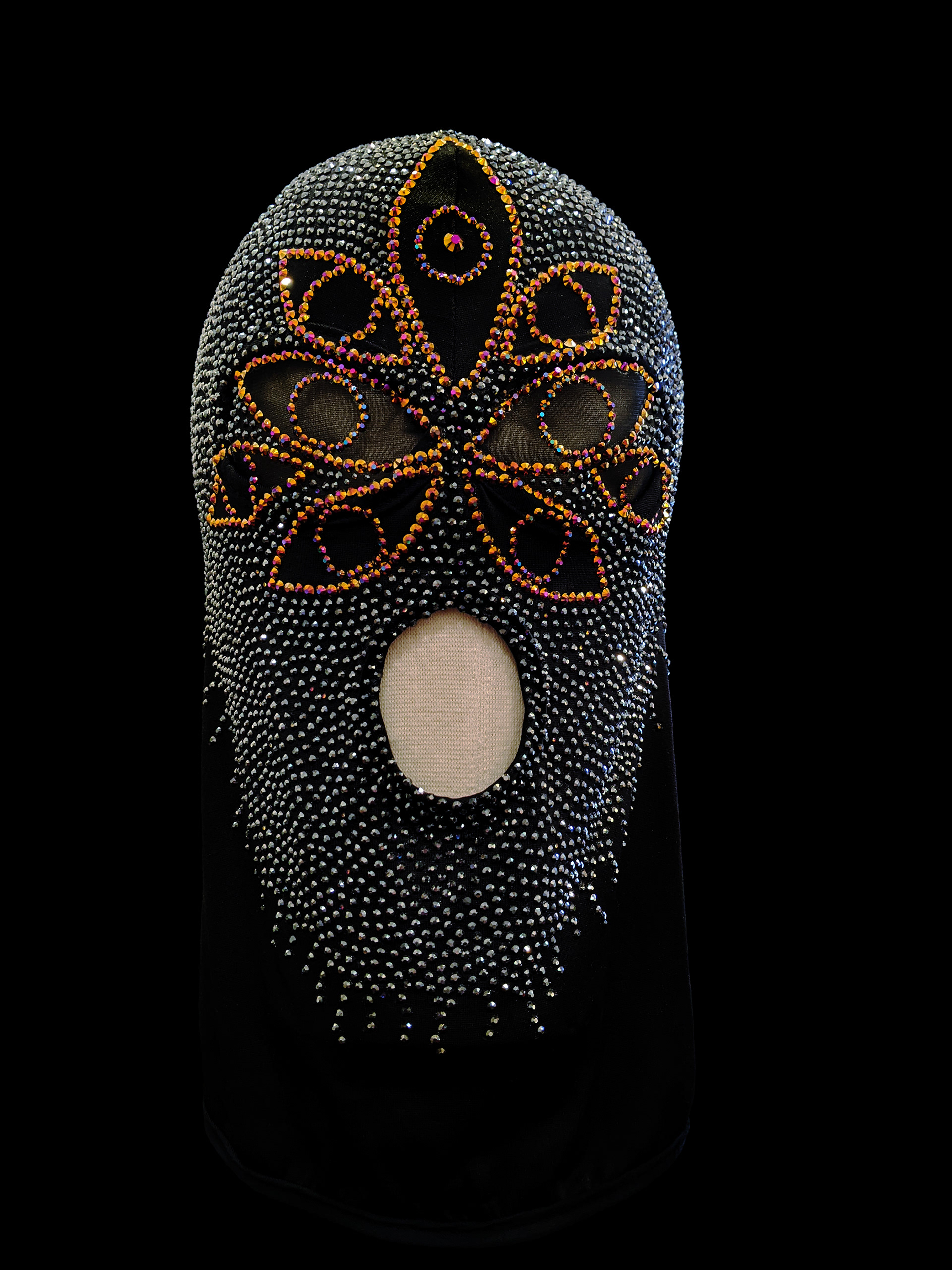 9 Eyed Spider (2024) - Balaklava, fabric, rhinestones, glue