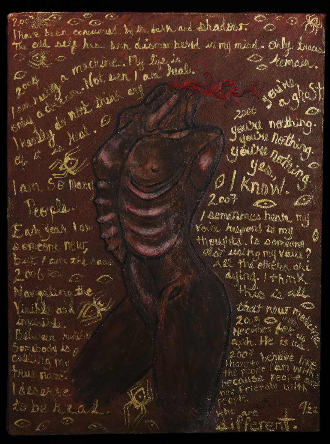 What’s Remembered I (2004/2022) Acrylic on canvas (12” x 16”)