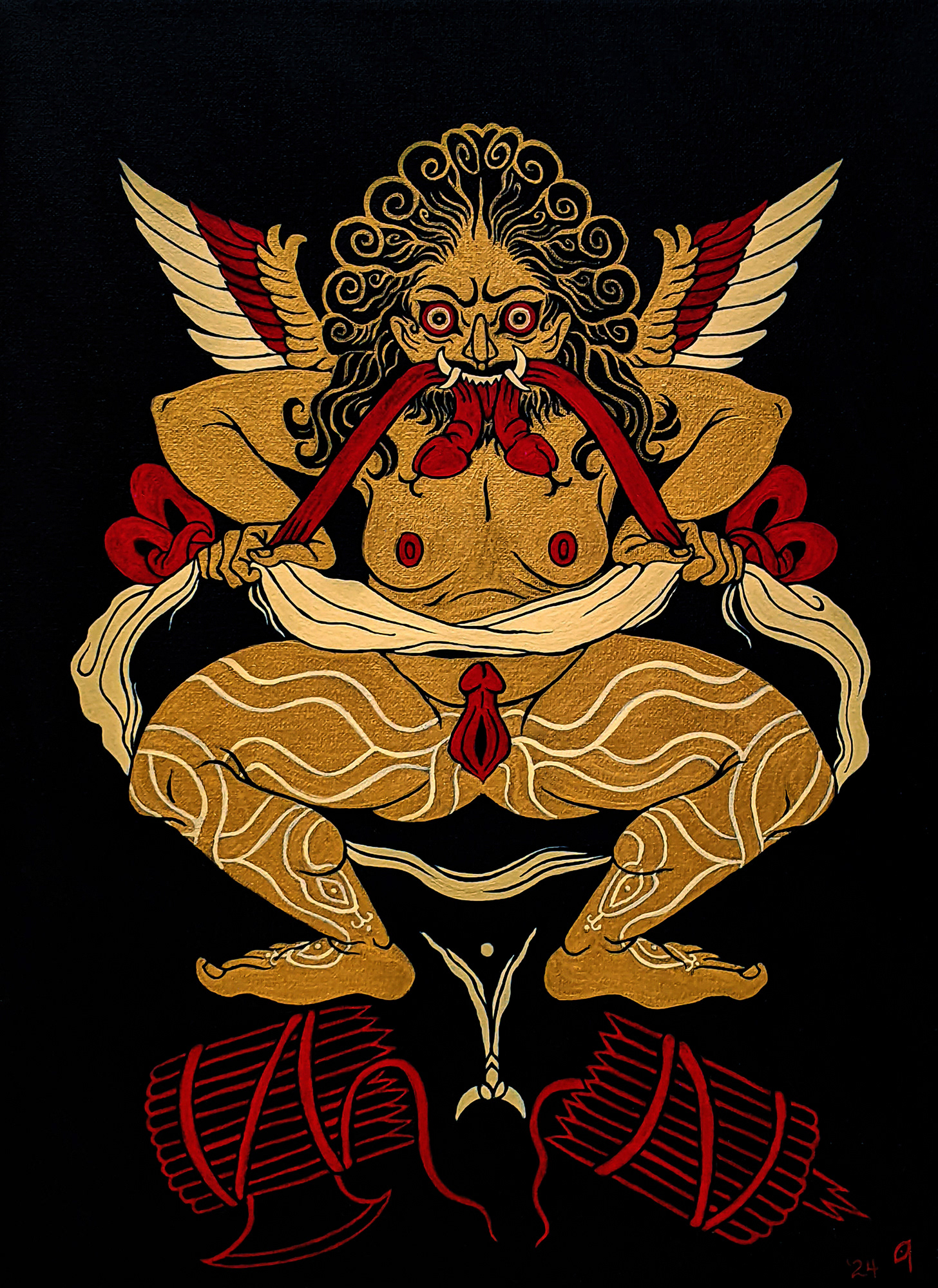 Libertà (2024) - acrylic ink and gouache on canvas