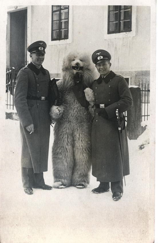 Nazi Officers next to polar bear mascot